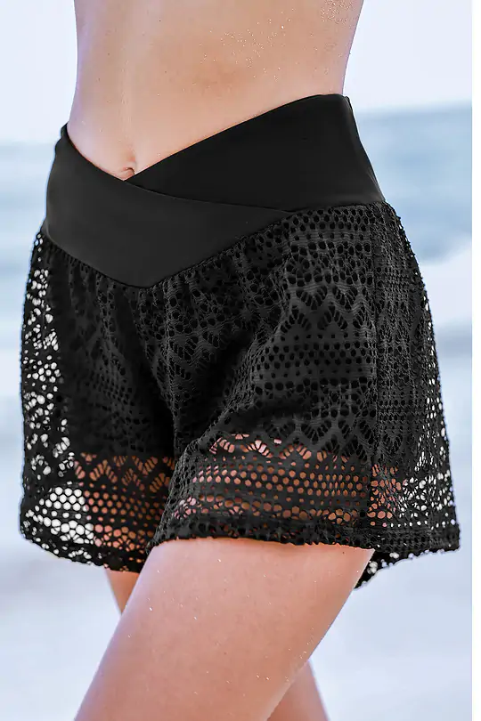 BAE Black High Rise V Waist Retro Swim Shorts BAE Before Anything Else